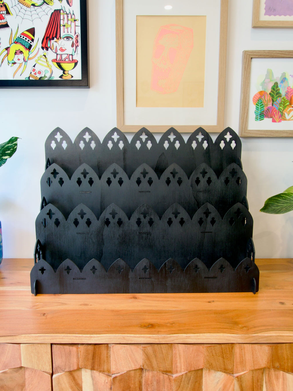 50cm Tall Back Gothic Cathedral Display Shelf for Market Stalls and Shops