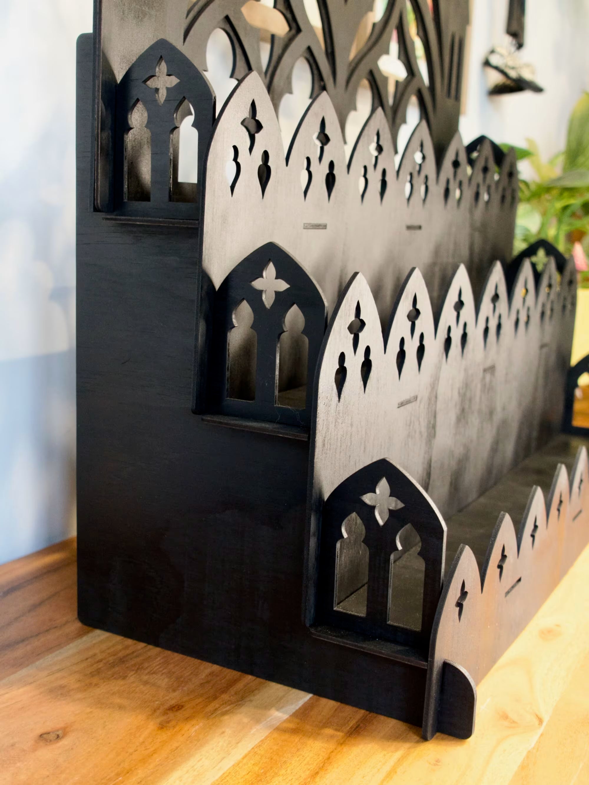 30cm Tall Back Gothic Cathedral Display Shelf for Market Stalls