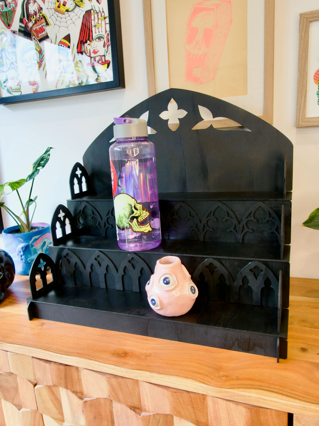 50cm Step Shelf Gothic Cathedral Flat Pack Display Shelves