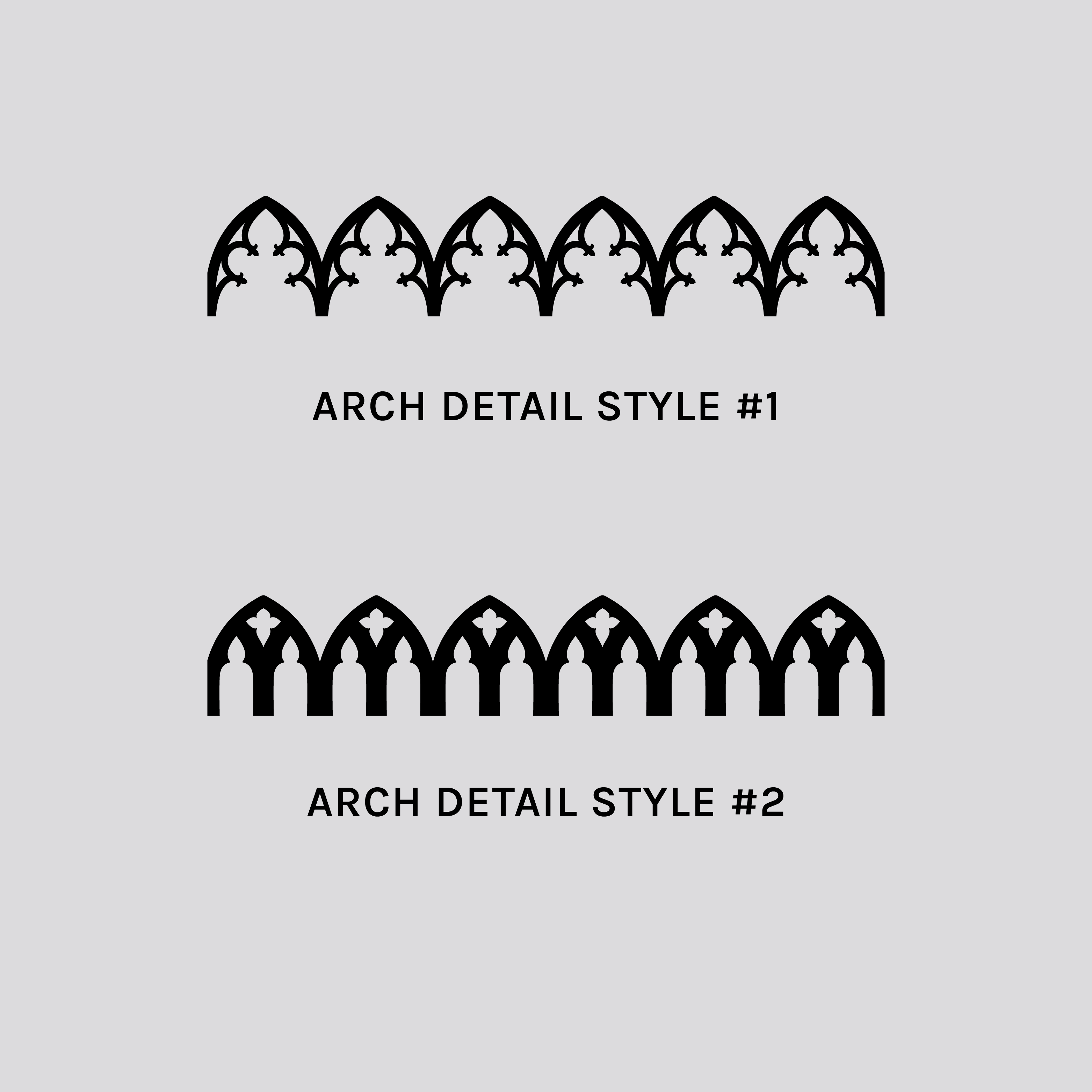 30cm Step Shelf Gothic Cathedral Flat Pack Display Shelves